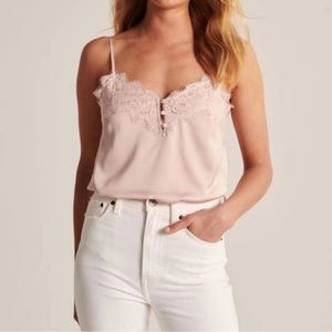 Women’s Abercrombie & Fitch Satin Camisole with Lace Detail. Size Large